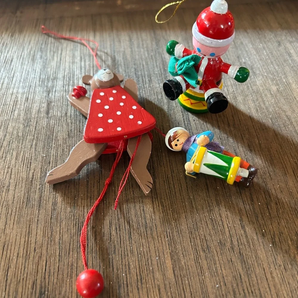 Vintage Handmade Wooden Ornaments